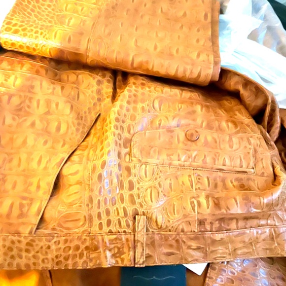 MISSANI LE COLLEZIONI Embossed Antique Naked Lambskin Suit SZ 3XL (NEW) - Picture 5 of 16